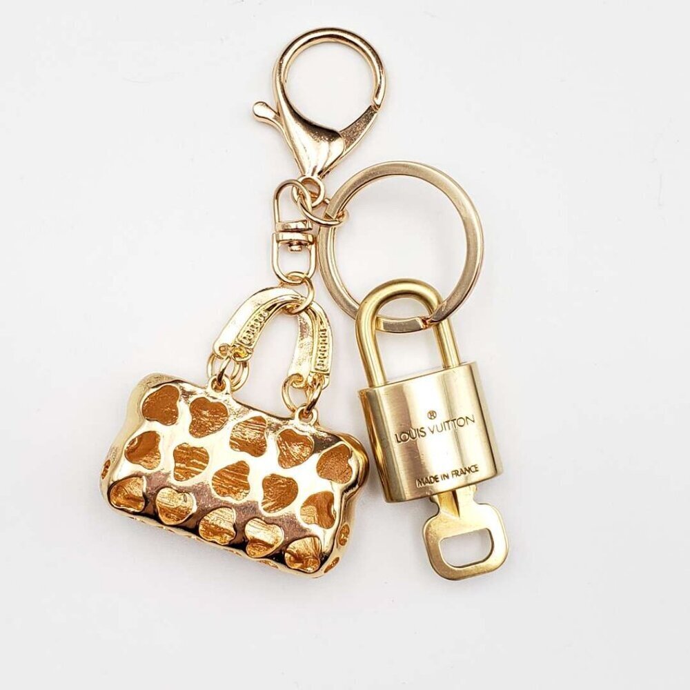 Louis Vuitton Gold Lock 🔒 Authentic LV Key + Unbranded Bag Charm - Picture 7 of 11